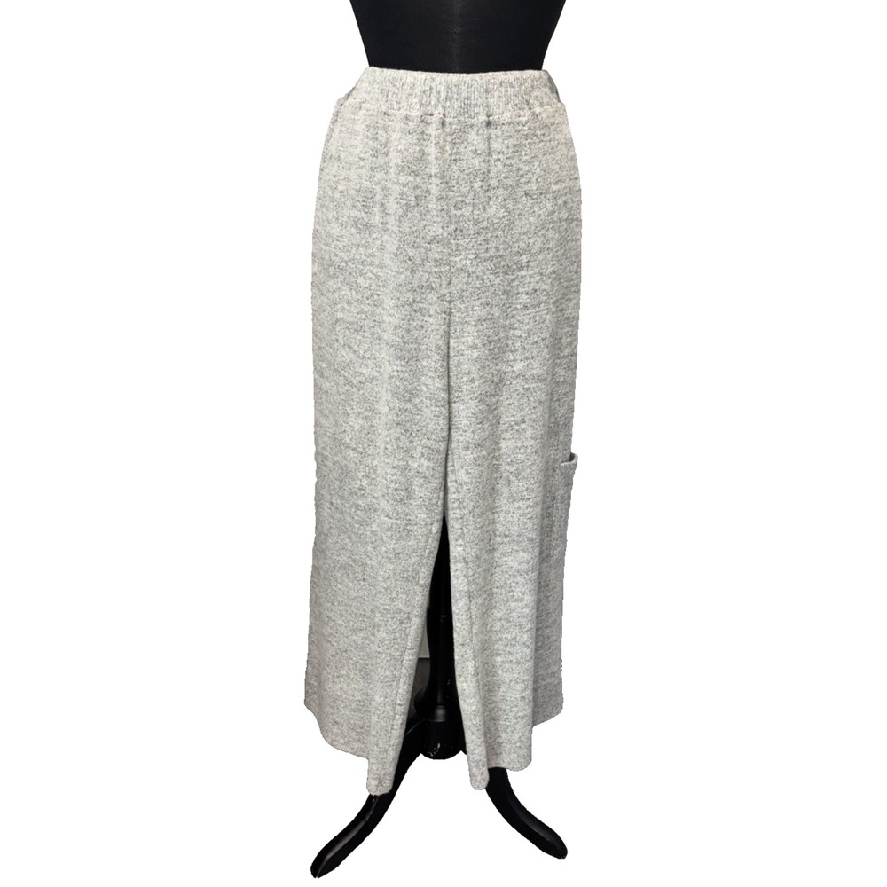 Shana Apparel Capri Lounge Pants Size‎ M Gray Super Soft Elastic Waist Pocket